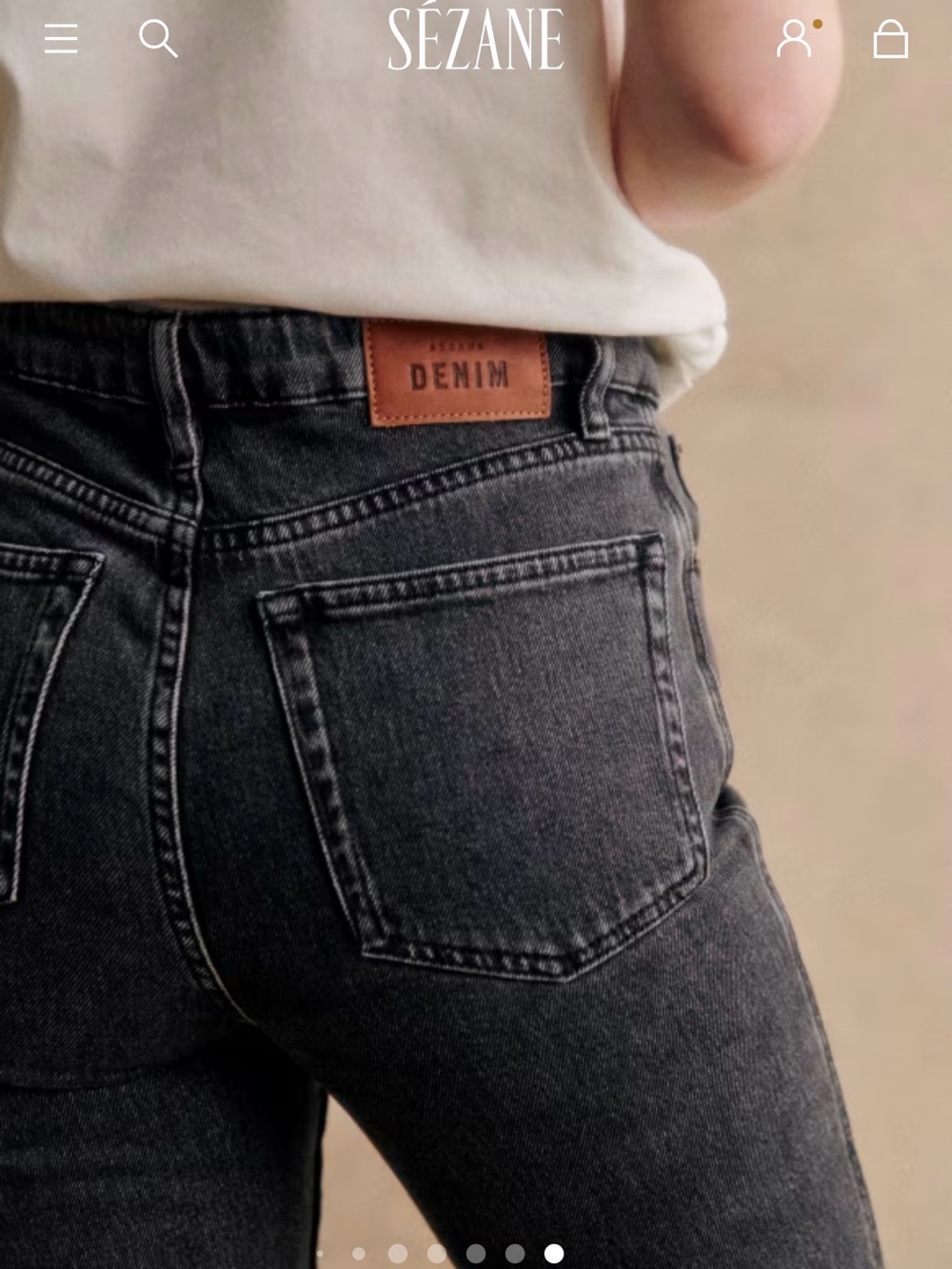Sézane High-Rise Black Washed Denim Jeans